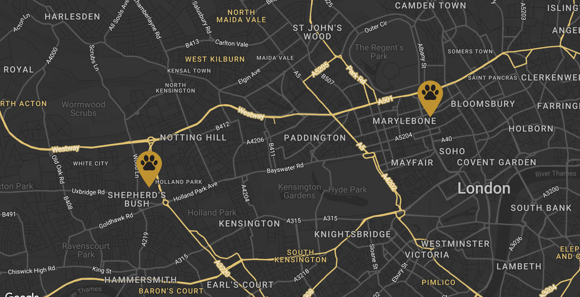 Java Whiskers London location map for planning a visit